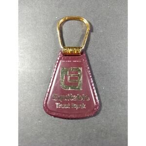 Equitable Trust Bank Plastic Brown Keychain Scratched